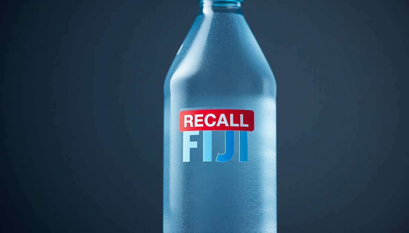 Highlighting the fiji water recall 2024, this label shows a prominent warning on a Fiji water bottle.