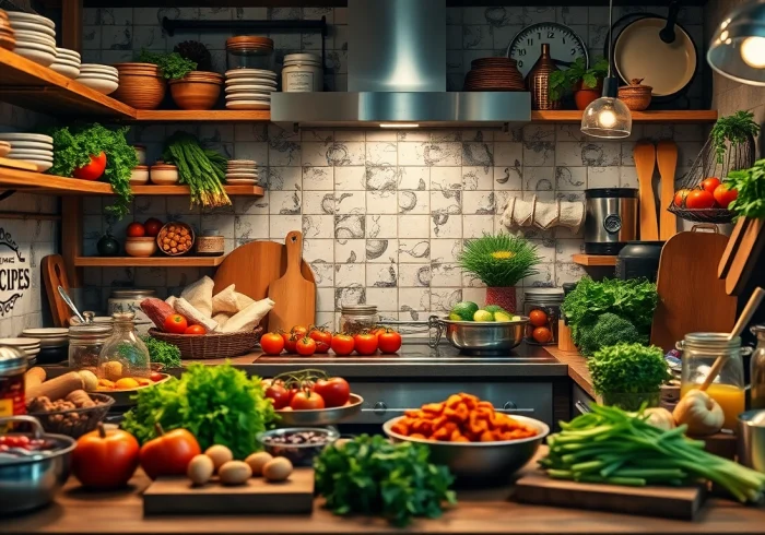 Enhance your culinary skills with dishfacts.com’s vibrant kitchen scene featuring fresh ingredients and recipes.