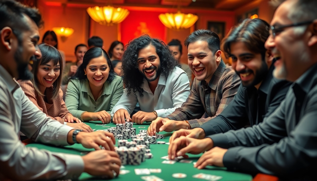 Players enjoying a thrilling rummy wealth game, showcasing enthusiasm and strategy.