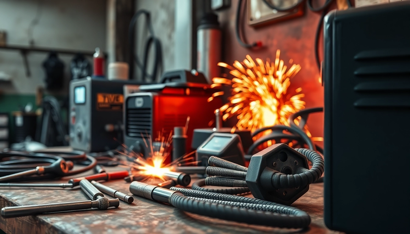 Find premium welding supplies near me in a well-organized workshop with essential tools at hand.