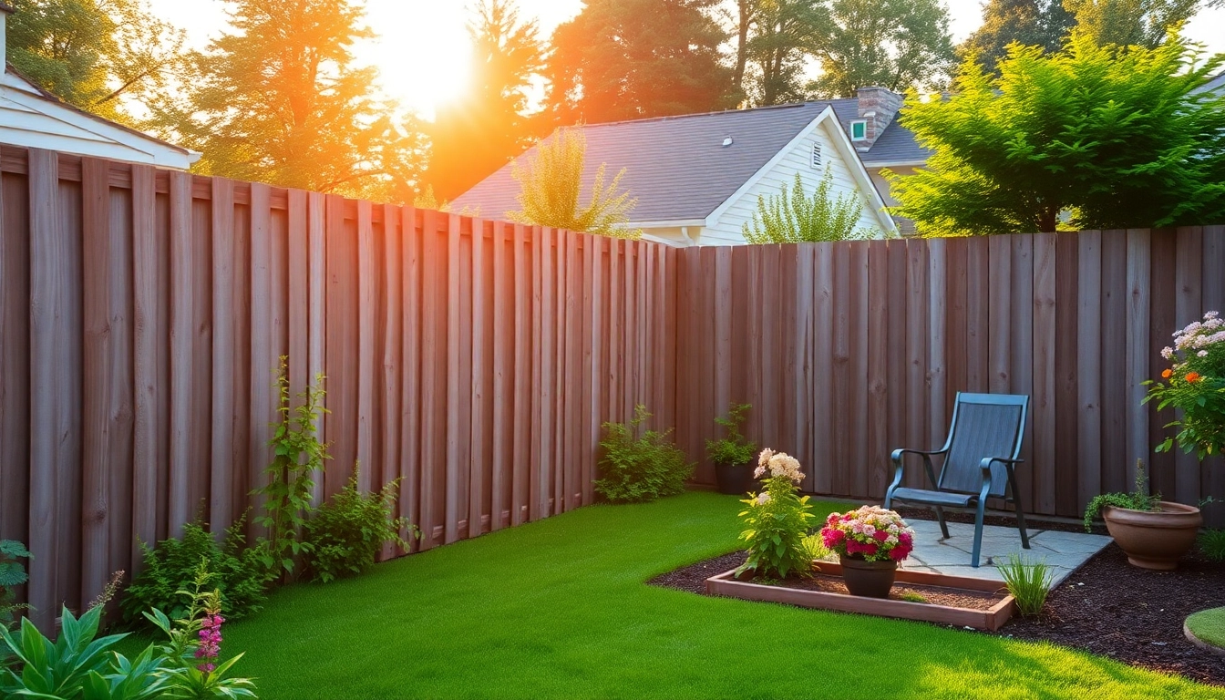 Secure your home with reliable fencing companies Manchester, showcasing a strong wooden fence in a lush garden.