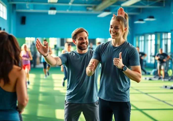 Personal Trainer for Sports Jersey City guiding energized clients in fitness training.