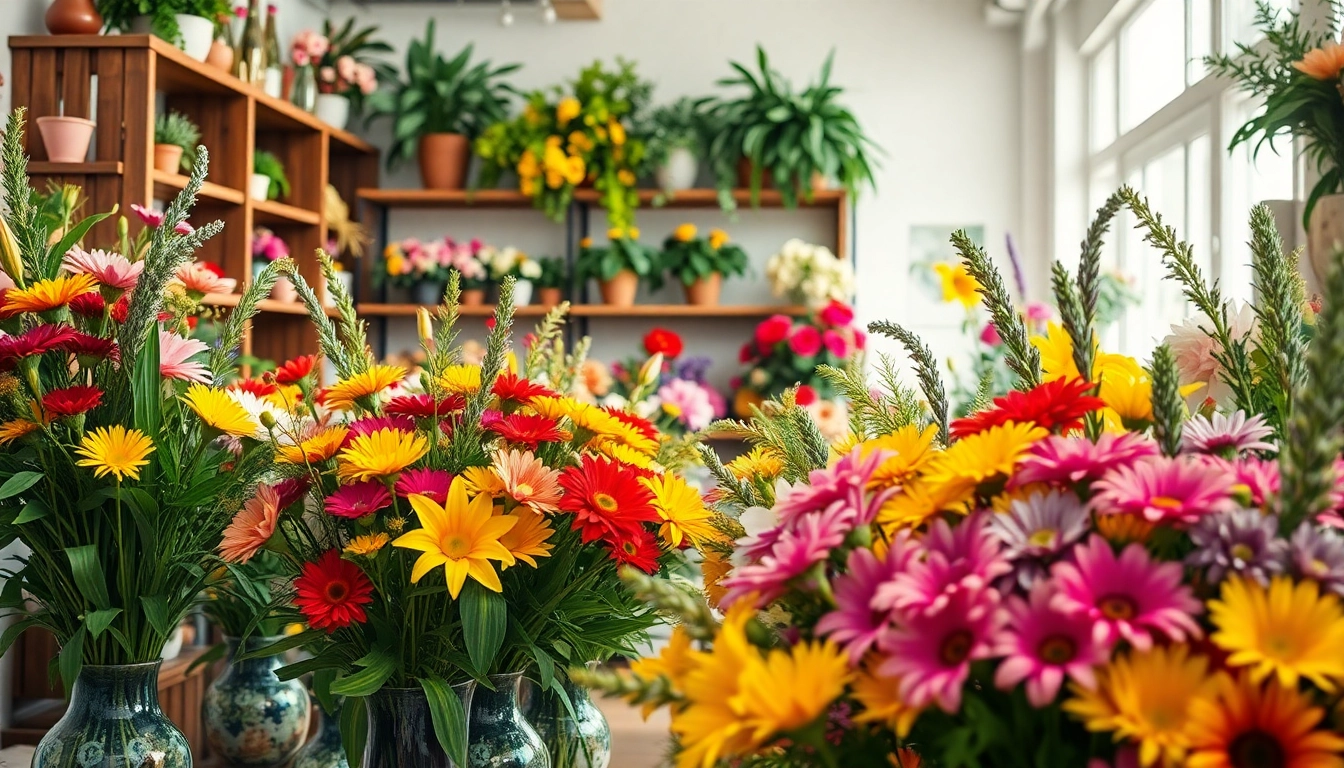 Vibrant display of fresh flowers by a Huntington Beach florist showcasing colorful arrangements.