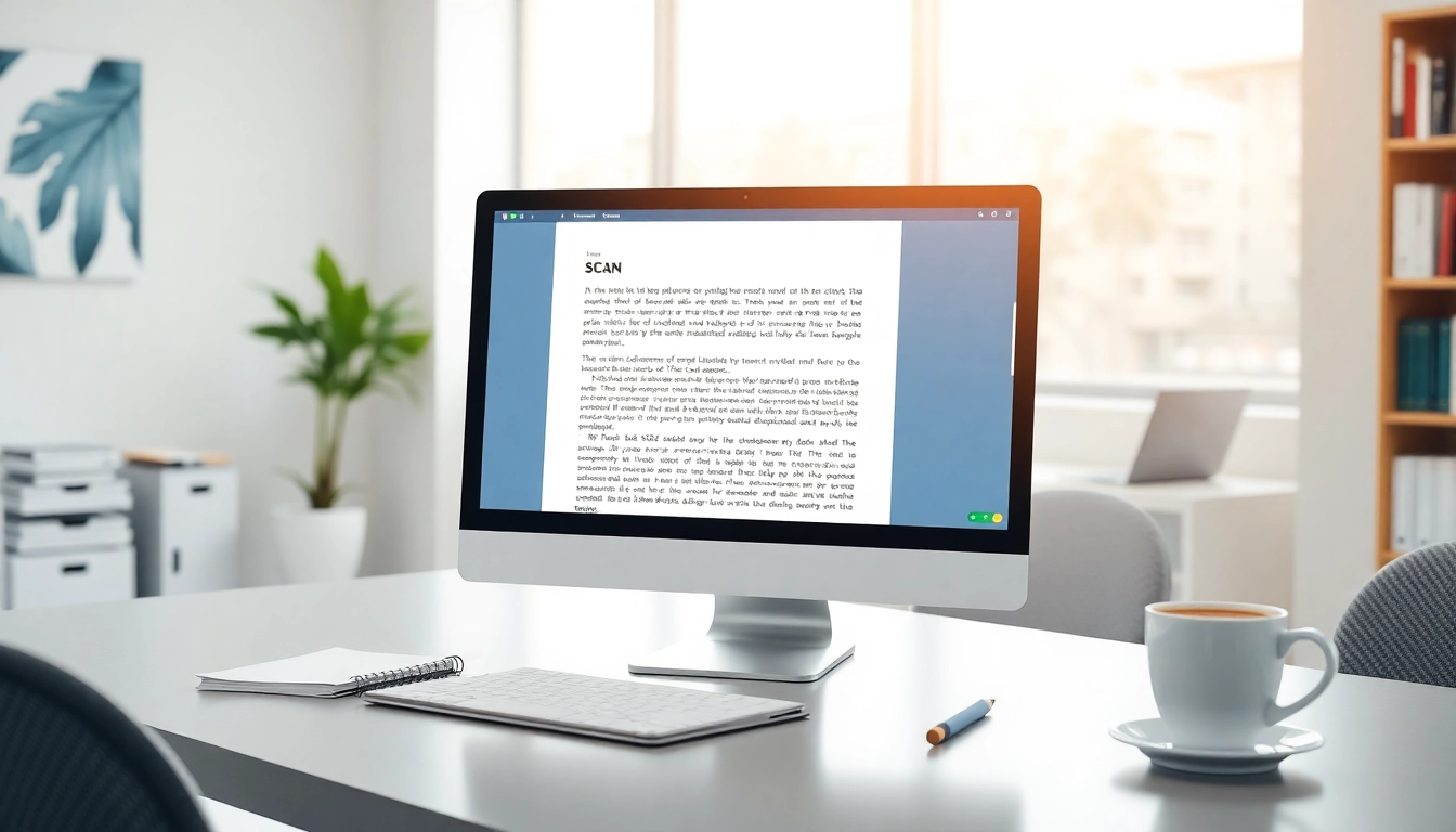Check your documents with an advanced plagiarism checker in a bright office setting.