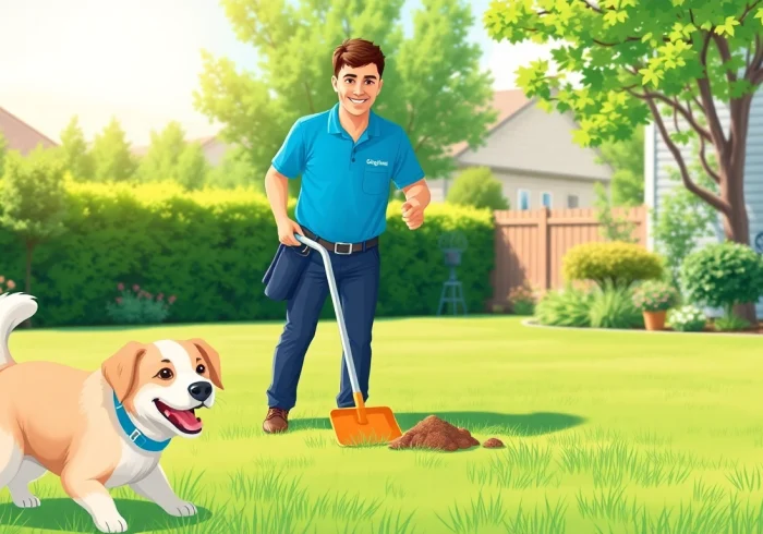 Expert dog poop cleaning service maintaining a clean yard for pet owners