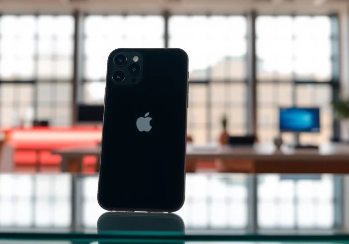 Buy iPhone Pro Max with exceptional features and sleek design in a modern tech setting.