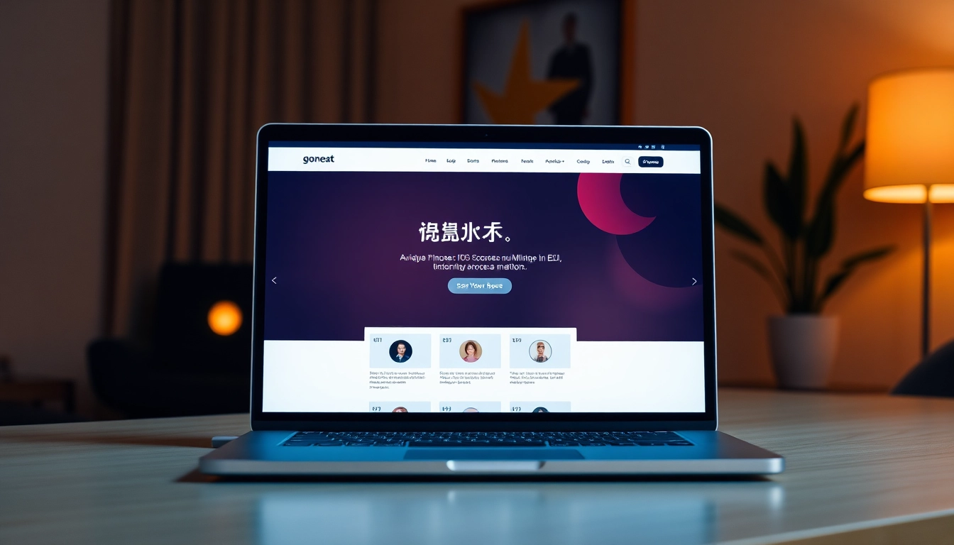 Explore the interactive features of 美洽官网 through a modern laptop interface in a cozy workspace.