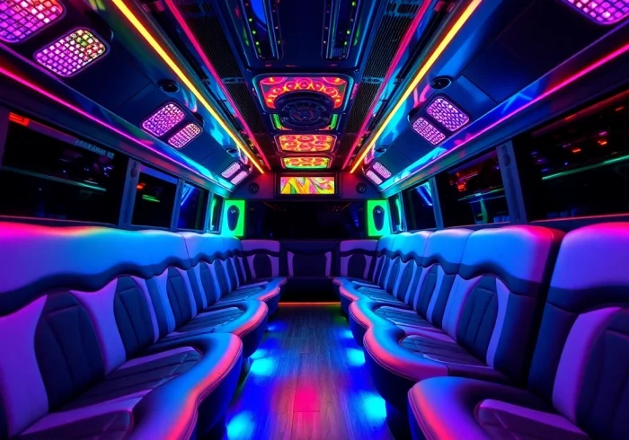 Experience the thrill of an Atlanta party bus with luxury seating and vibrant lighting for unforgettable celebrations.