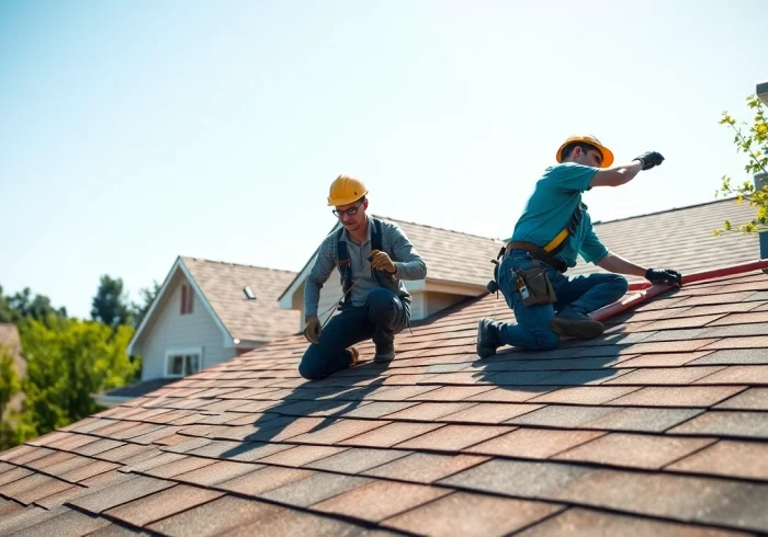Licensed and insured roofers Austin working on a roof installation, showcasing expertise and professionalism.