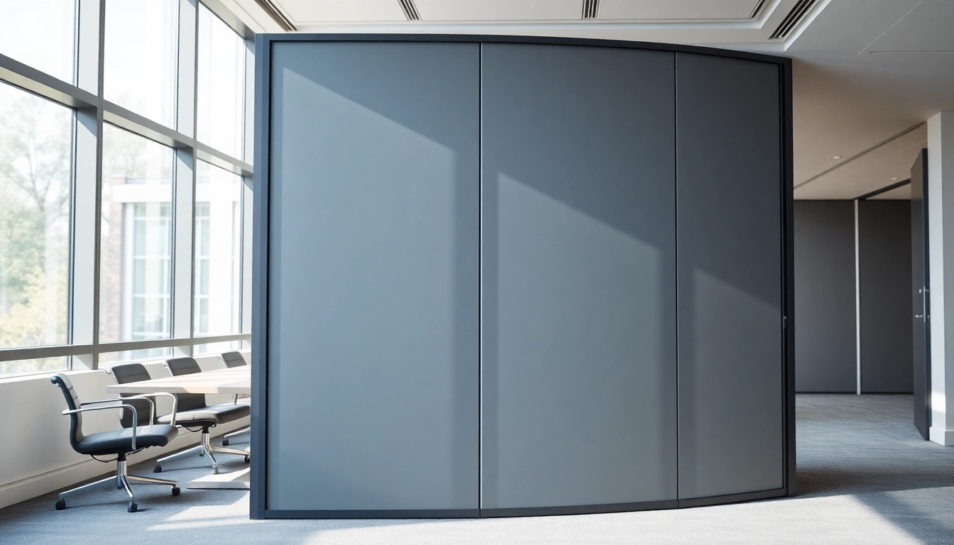 Showcasing a versatile Folding Partition Wall in a professional office setting, enhancing space flexibility.