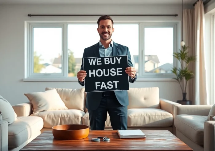 Buy my property fast with a professional real estate agent in a cozy living room.