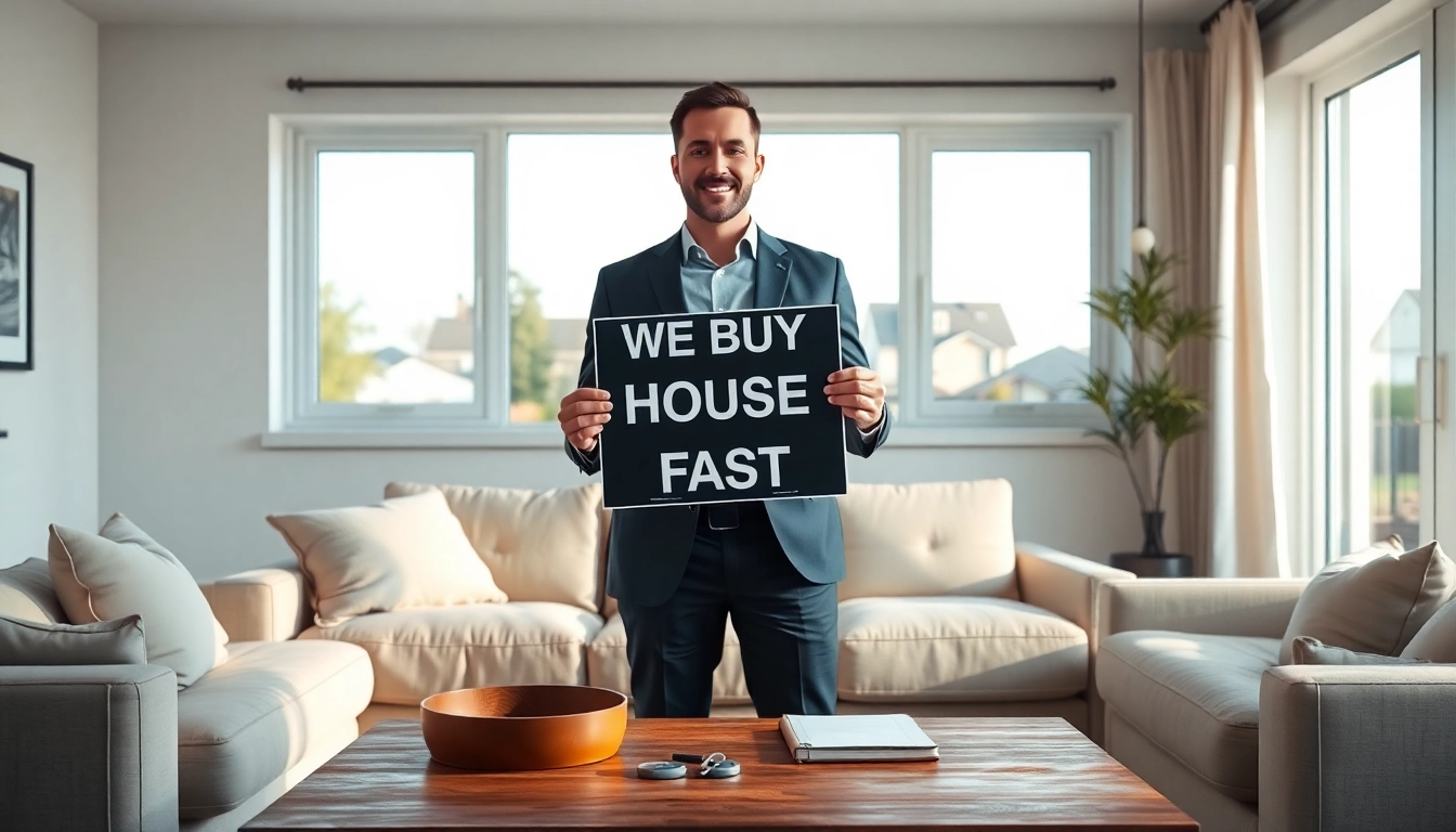Buy my property fast with a professional real estate agent in a cozy living room.