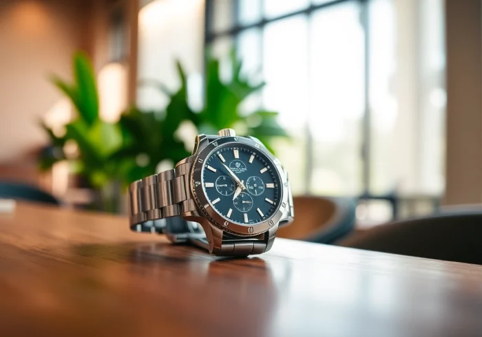Präsentation einer eleganten Herren Armbanduhr, die Craftsmanship und Stil verkörpert