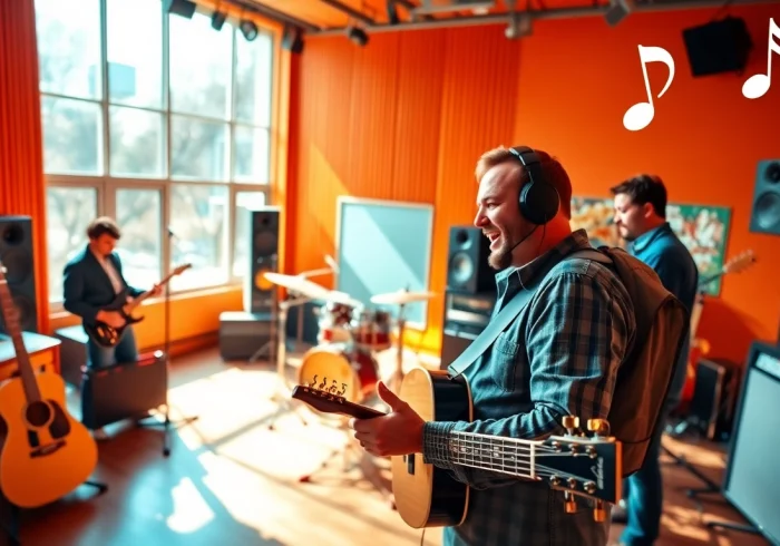 Engaging in music pitching with industry professionals in a creative studio setting