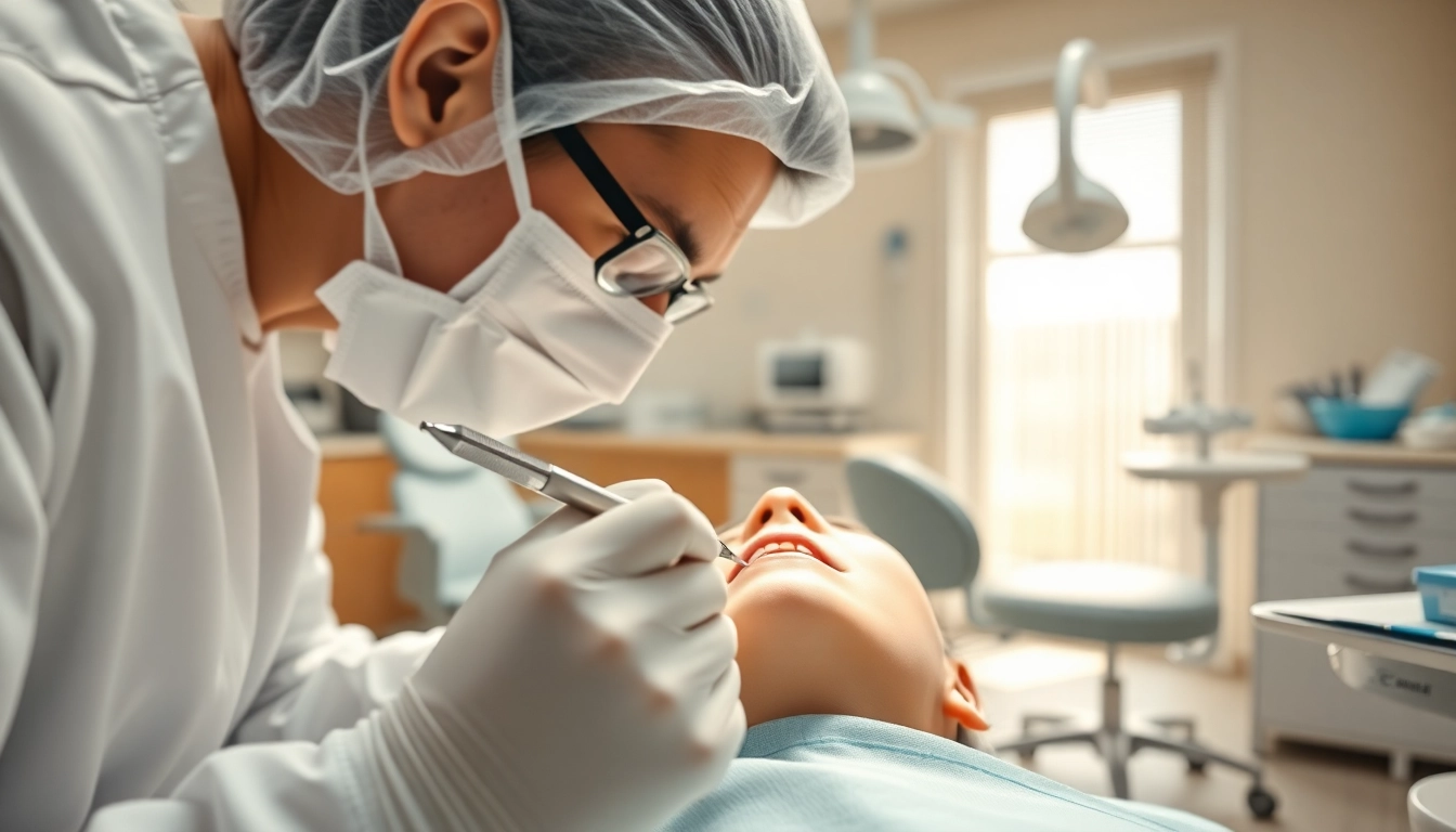 Applying fillings and restorative work in a professional dental setting by an expert dentist.