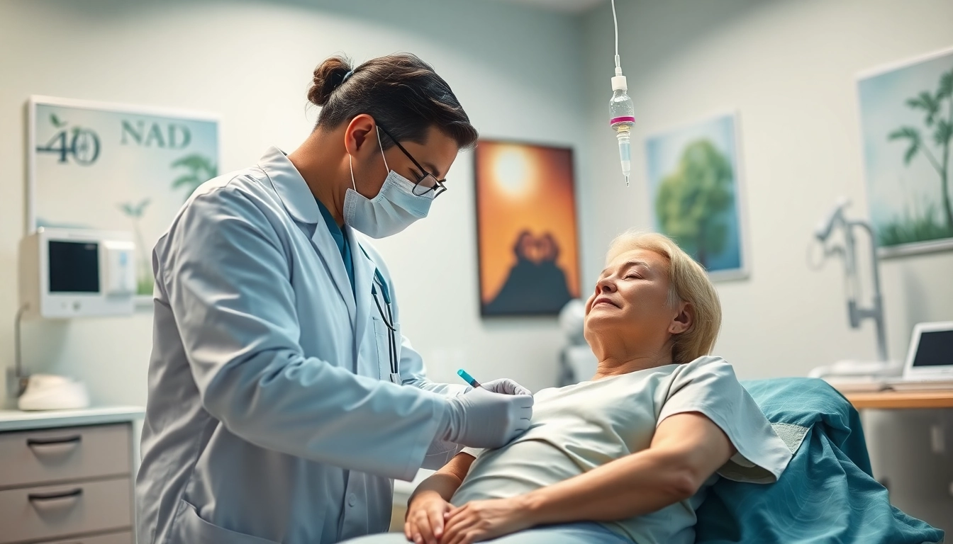 NAD IV therapy procedure showcasing a patient receiving treatment in a serene environment.