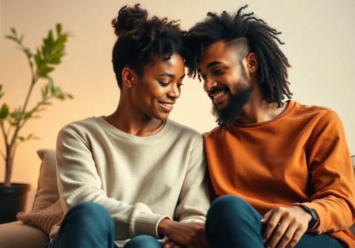 Couple communicating effectively in relationships, showcasing intimacy and openness.
