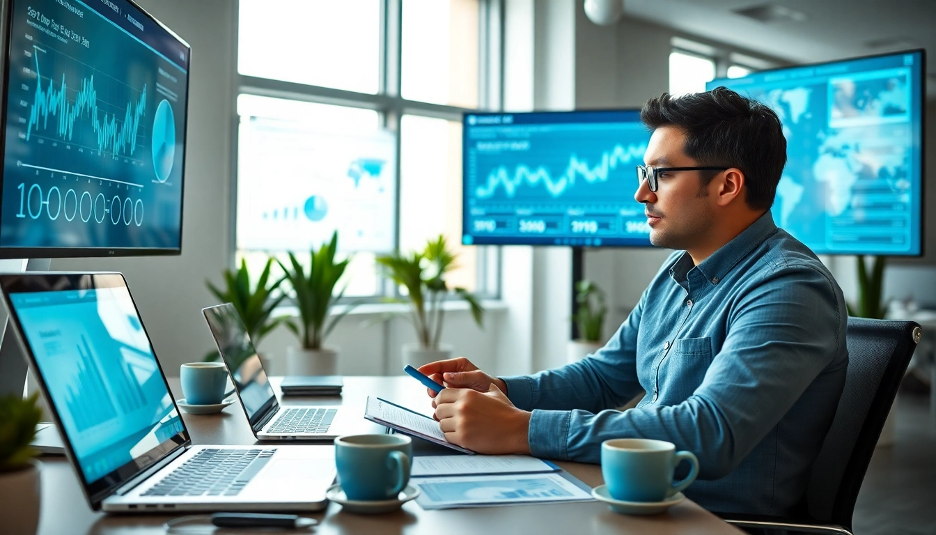 Unlocking Edmonton SEO strategies while analyzing data in a modern office space