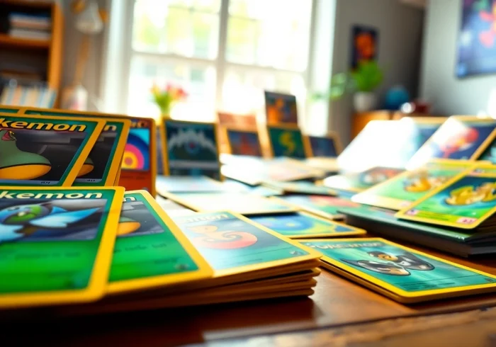 Examine real Pokémon cards displayed beautifully to attract collectors and fans alike.