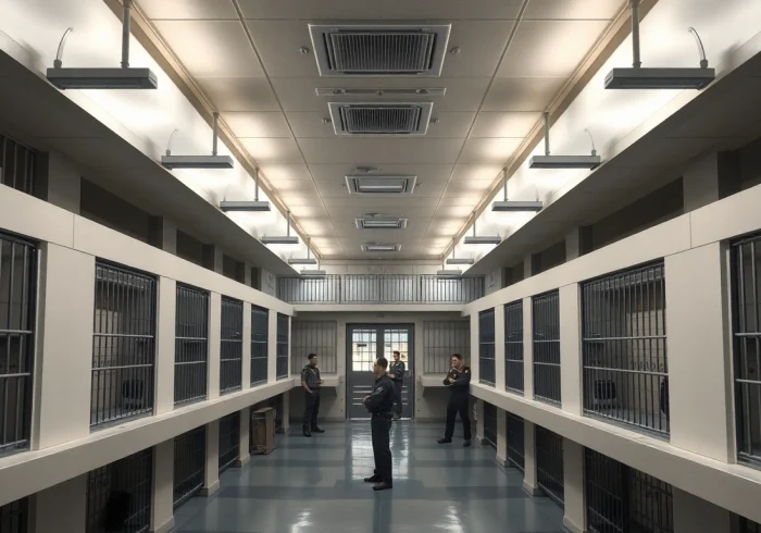 Documenting the secure environment of orange county jail with inmates and security professionals.