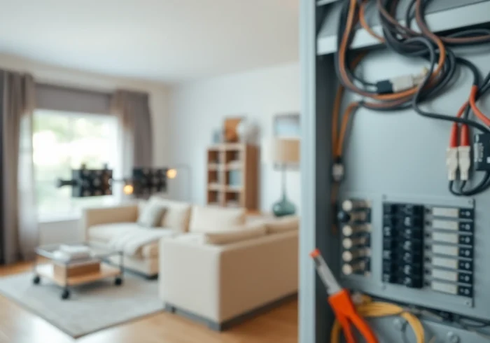 Inspecting an electrical panel for safety and efficiency in a home.