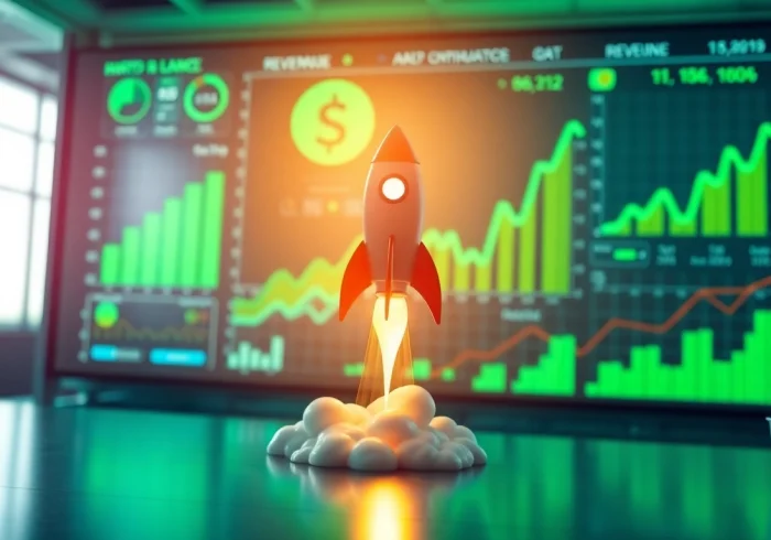 Visualizing growth with the Revenue Rocket Lab concept through a dynamic rocket launch setup.