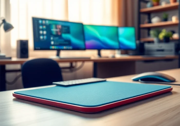 Experience the comfort of a 3D mouse pad with wrist support featuring a vibrant design.