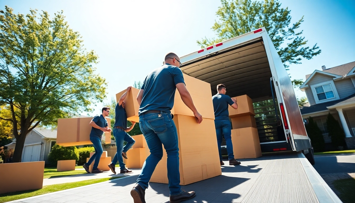 Movers from Toronto moving companies efficiently loading furniture into a truck during a residential move.