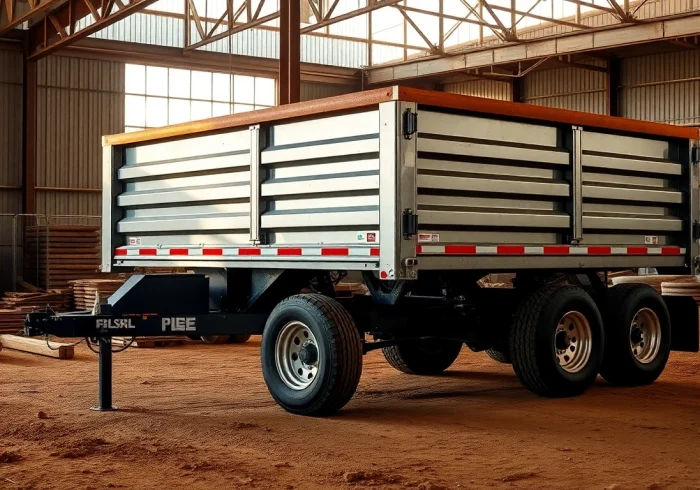 Find a used dump trailer for sale near me showcasing its durability and robust design.