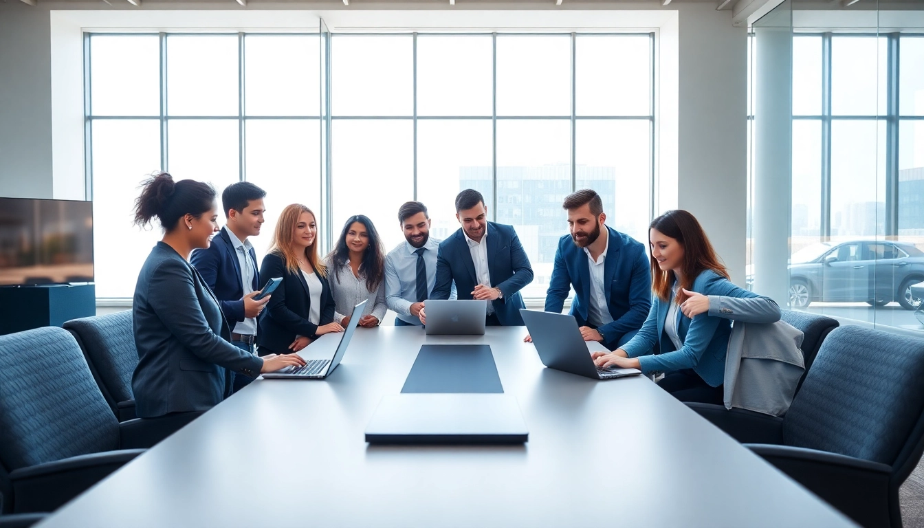 IT Companies team brainstorming strategies in a modern office setting.