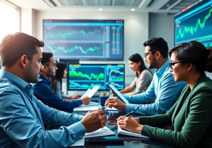 Analyze Best Forex Signals Telegram with professional traders in a modern office.