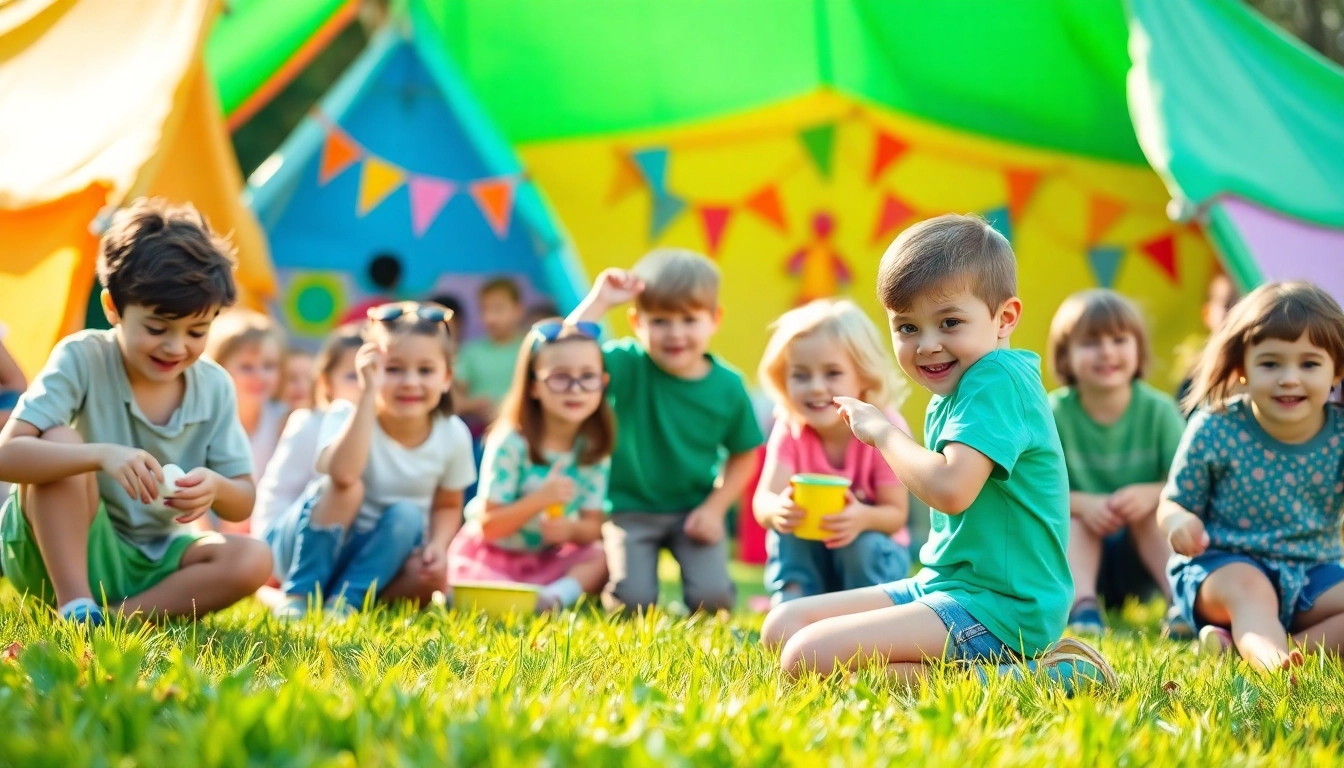 Engaging scene of children enjoying various activities at holiday camps.