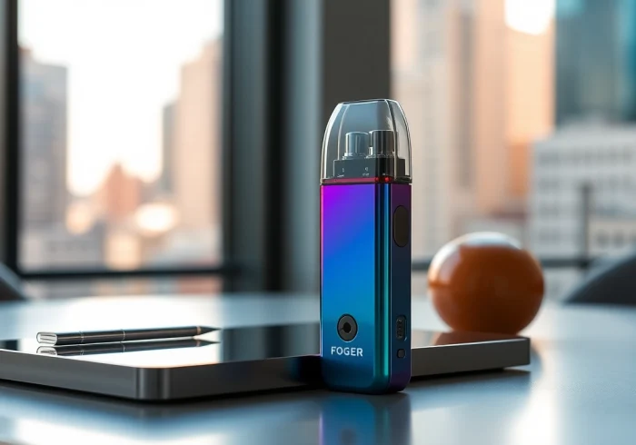 Showcasing the Foger Switch Pro Pod with its vibrant design and unique features.