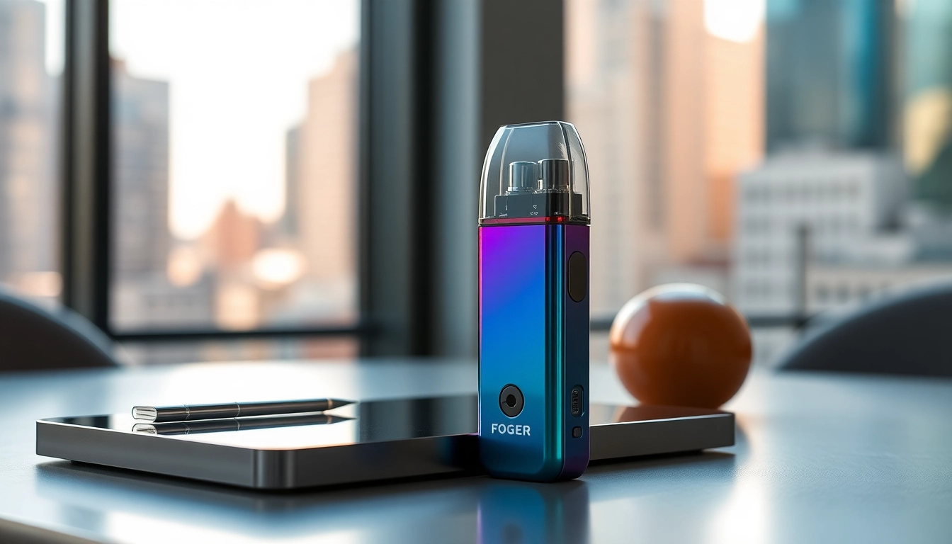 Showcasing the Foger Switch Pro Pod with its vibrant design and unique features.