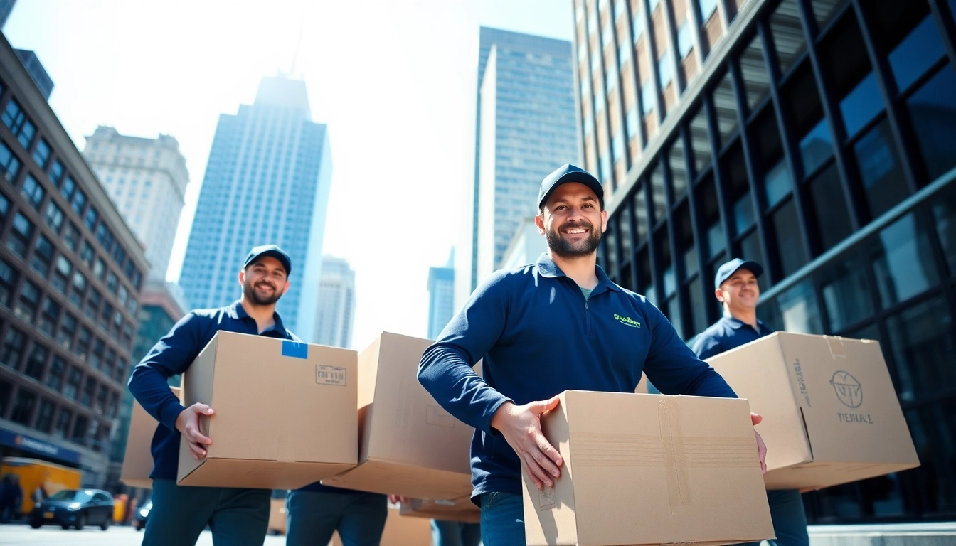 Manhattan movers efficiently coordinating a seamless move in a vibrant urban setting.